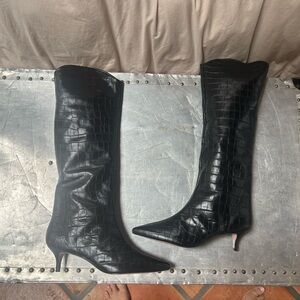 Schutz abbey maryanna black croc boots 10 B